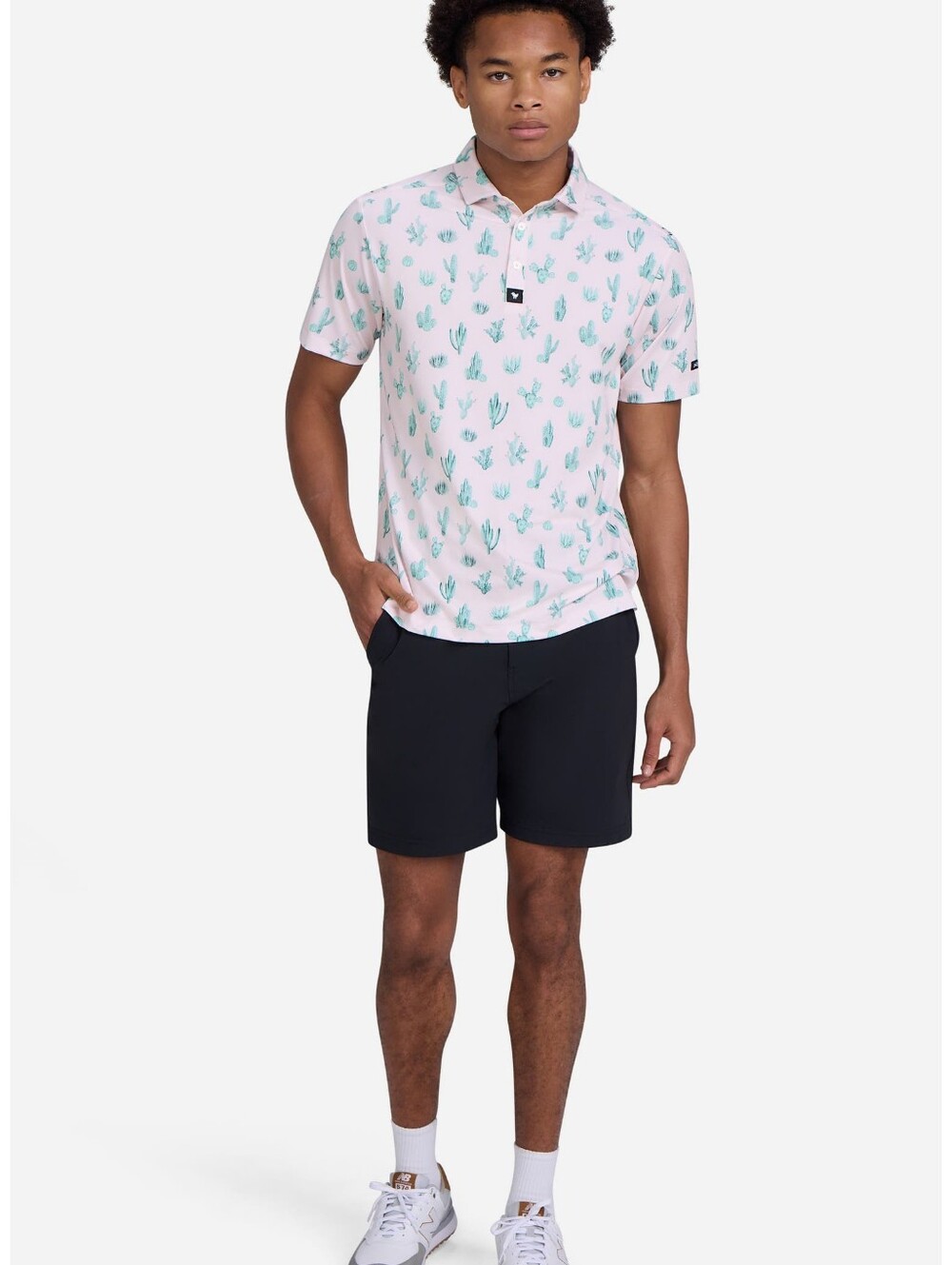 Bad Birdie Core Polo -- Thorn In Side  --Pink, Green - L